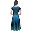 Blue Teal Green Gradient Ombre Colors Cap Sleeve Wrap Front Dress View2