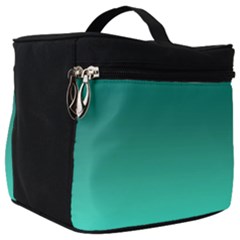 Teal Turquoise Green Gradient Ombre Make Up Travel Bag (big) by SpinnyChairDesigns