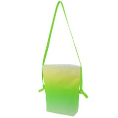 Lemon Yellow And Lime Green Gradient Ombre Color Folding Shoulder Bag by SpinnyChairDesigns