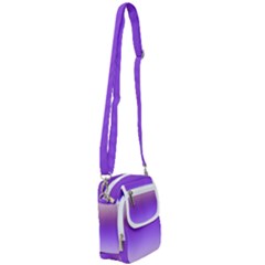 Plum And Violet Purple Gradient Ombre Color Shoulder Strap Belt Bag by SpinnyChairDesigns