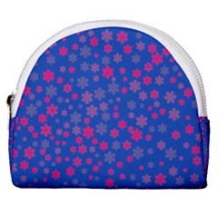 Bisexual Pride Tiny Scattered Flowers Pattern Horseshoe Style Canvas Pouch by VernenInk