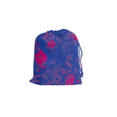 Bi Floral-pattern-background-1308 Drawstring Pouch (small) by VernenInk