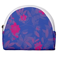 Bi Floral-pattern-background-1308 Horseshoe Style Canvas Pouch by VernenInk