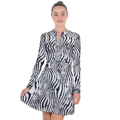 Zebra Print Stripes Long Sleeve Panel Dress by SpinnyChairDesigns