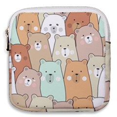 Colorful-baby-bear-cartoon-seamless-pattern Mini Square Pouch by Sobalvarro