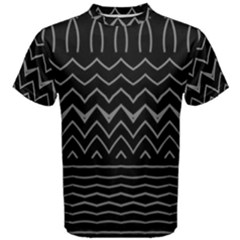 Black And White Minimalist Stripes  Men s Cotton Tee by SpinnyChairDesigns