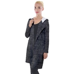 Matte Charcoal Black Color  Hooded Pocket Cardigan by SpinnyChairDesigns