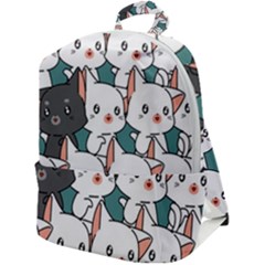 Seamless-cute-cat-pattern-vector Zip Up Backpack by Sobalvarro