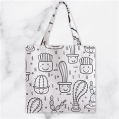 Cactus Zipper Grocery Tote Bag by Sobalvarro