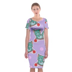 Playing Cats Classic Short Sleeve Midi Dress by Sobalvarro