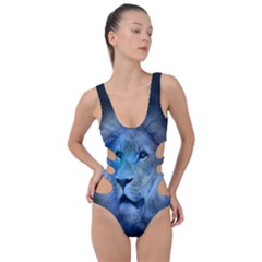 Astrology Zodiac Lion Side Cut Out Swimsuit by Mariart