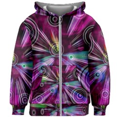 Fractal Circles Abstract Kids  Zipper Hoodie Without Drawstring by HermanTelo