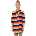 Contrast Rainbow Stripes Half Sleeve Chiffon Kimono View1