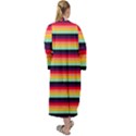 Contrast Rainbow Stripes Maxi Velour Kimono View2