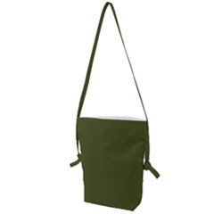 Army Green Solid Color Folding Shoulder Bag by SpinnyChairDesigns