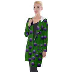 Power To The Big Flowers Festive Hooded Pocket Cardigan by pepitasart