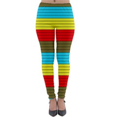 Multicolor With Black Lines Lightweight Velour Leggings by tmsartbazaar