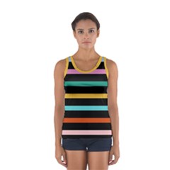 Colorful Mime Black Stripes Sport Tank Top  by tmsartbazaar