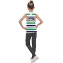 Green With Blue Stripes Kids  Sleeveless Hoodie View2