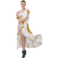 Banana Fruit Yellow Summer Maxi Chiffon Beach Wrap by Mariart