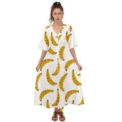 Banana Fruit Yellow Summer Kimono Sleeve Boho Dress by Mariart