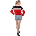 Navy Blue With Red Banded Bottom Chiffon Top View2