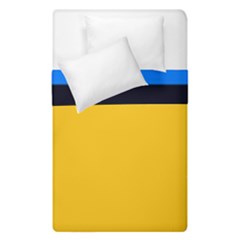 Bright Yellow With Blue Duvet Cover Double Side (single Size) by tmsartbazaar