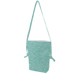 Biscay Green Texture  Folding Shoulder Bag by SpinnyChairDesigns