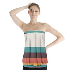 Classic Retro Stripes Strapless Top by tmsartbazaar