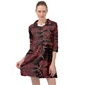 Red Black Abstract Art Mini Skater Shirt Dress View1