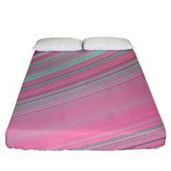 Turquoise And Pink Striped Fitted Sheet (king Size) by SpinnyChairDesigns