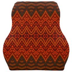 Boho Rust Orange Brown Pattern Car Seat Velour Cushion  by SpinnyChairDesigns