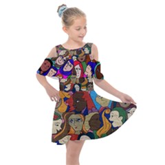 Sisters2020 Kids  Shoulder Cutout Chiffon Dress by Kritter