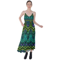 Boho Emerald Green Tie Back Maxi Dress by SpinnyChairDesigns