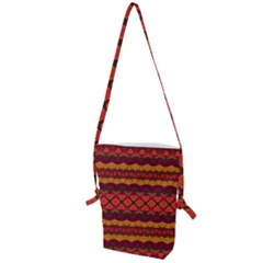 Boho Red Gold Folding Shoulder Bag by SpinnyChairDesigns