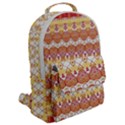 Boho Red Gold White Flap Pocket Backpack (Large) View2