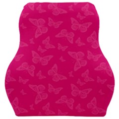 Magenta Pink Butterflies Pattern Car Seat Velour Cushion  by SpinnyChairDesigns