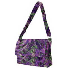 Boho Violet Mosaic Full Print Messenger Bag (l) by SpinnyChairDesigns