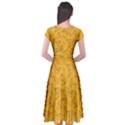 Mustard Yellow Monarch Butterflies Cap Sleeve Wrap Front Dress View2