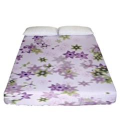 Purple Wildflower Print Fitted Sheet (king Size) by SpinnyChairDesigns