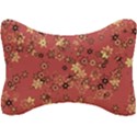 Gold and Rust Floral Print Seat Head Rest Cushion View1