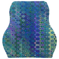 Boho Blue Wildflower Print Car Seat Velour Cushion  by SpinnyChairDesigns