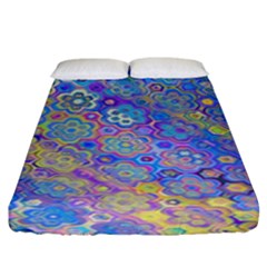 Boho Retro Wildflower Print Fitted Sheet (king Size) by SpinnyChairDesigns