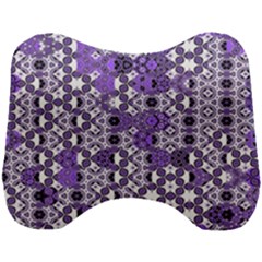 Purple Black Checkered Head Support Cushion by SpinnyChairDesigns