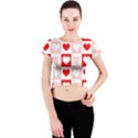 Hearts  Crew Neck Crop Top View1