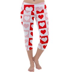 Hearts  Capri Yoga Leggings by Sobalvarro