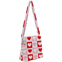 Hearts  Zipper Messenger Bag by Sobalvarro