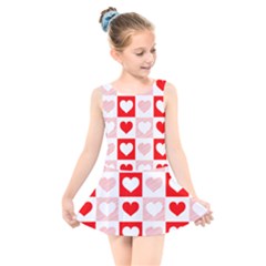 Hearts  Kids  Skater Dress Swimsuit by Sobalvarro