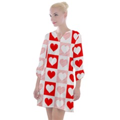 Hearts  Open Neck Shift Dress by Sobalvarro