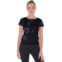 Bubble In Dark Short Sleeve Sports Top  by Sabelacarlos